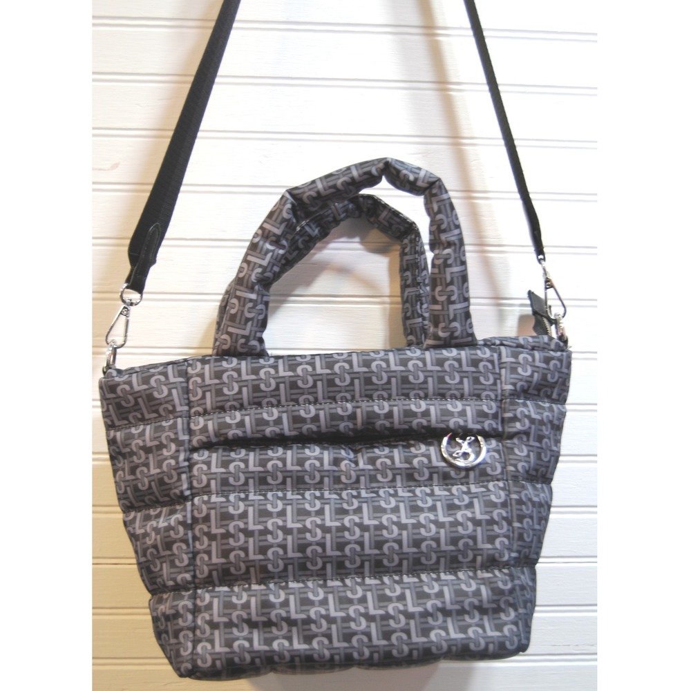 Sam & Libby Allover Print Mini‎ Tote Bag Logo Puffy Quilted Purse Y2K Crossbody